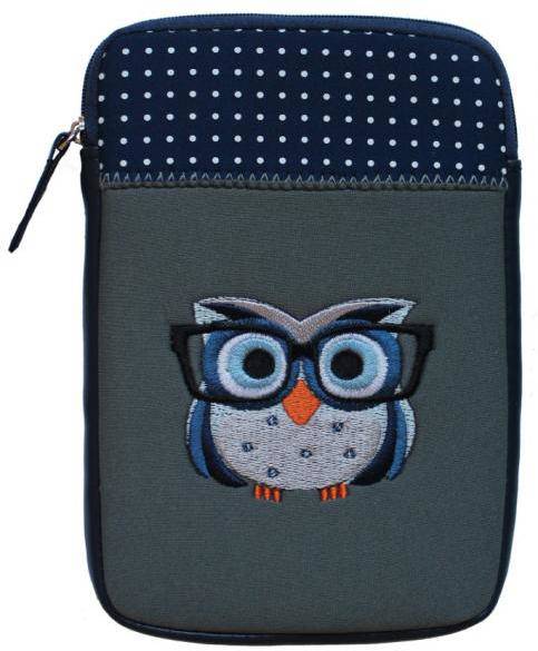 Neopreen hoes 'Uil' voor e-reader tolino shine blauw